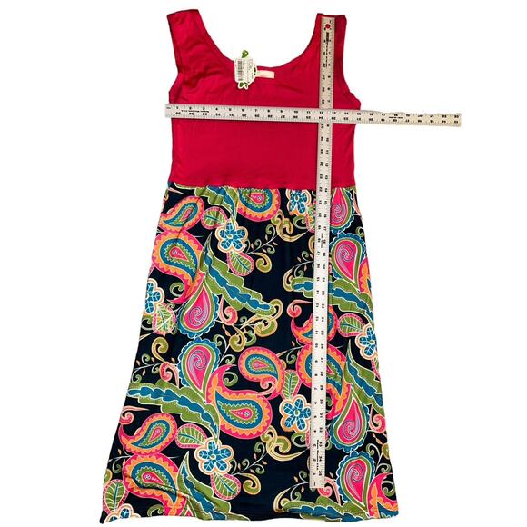 Lolly Wolly Doodle Women's Size XS Paisley‎ Pink Tank Dress In Spring Colors - Picture 8 of 9